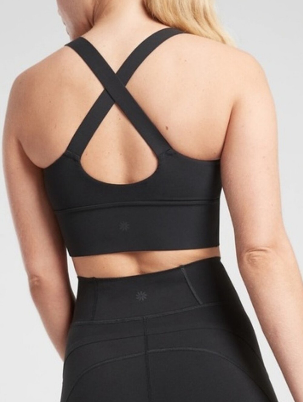Athleta Longline Warrior Cross Back Sports Bra Black Size XL - Picture 15 of 15